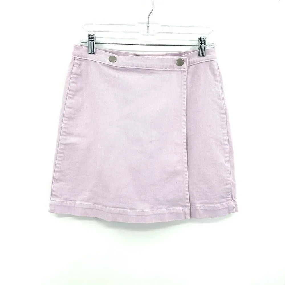 J. CREW Jeans Lavender Purple Denim Y2K Straight A-Line Mini Skirt Size 27